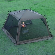 야외 퍼골라 자동 알루미늄 폴 텐트, 방수 캠핑 실버 접착제, 자외선 차단, 해변 모기장 차양, 7-9 인용