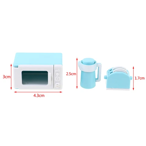 1 Набор 1:12 кукольный домик мини-микроволновка хлебопечка чайник Набор кухонная посуда аксессуары игрушки