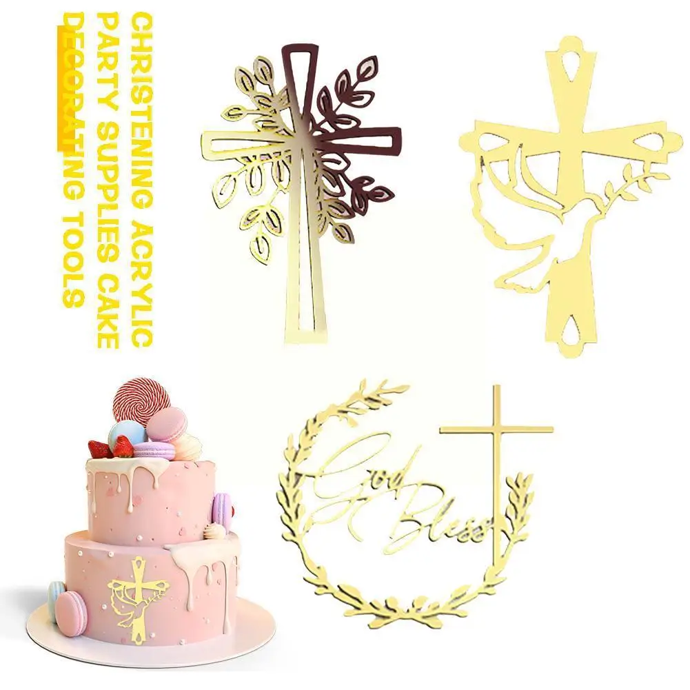

Baptism First Communion Cake Decoration Peace Leaves Supplies Topper Party Cake Cake Christening Decorating Tools Acrylic Z1E8