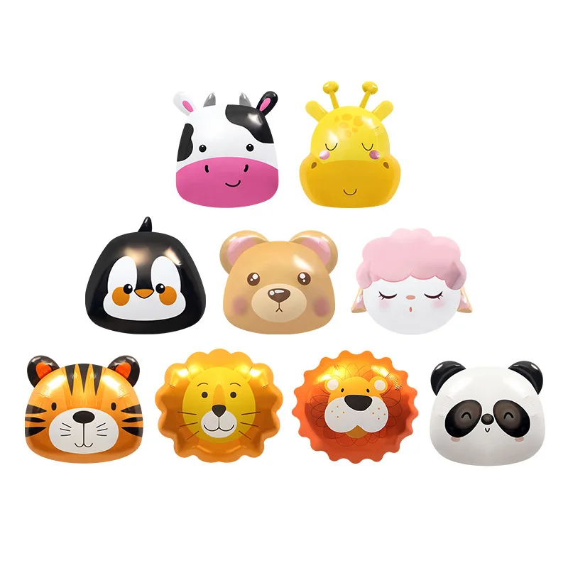 

5Pcs 2023 New Window Decoration Party Photography Props Balloons Cute Animals Lions Tigers Giraffes Pandas Cartoon Balloons