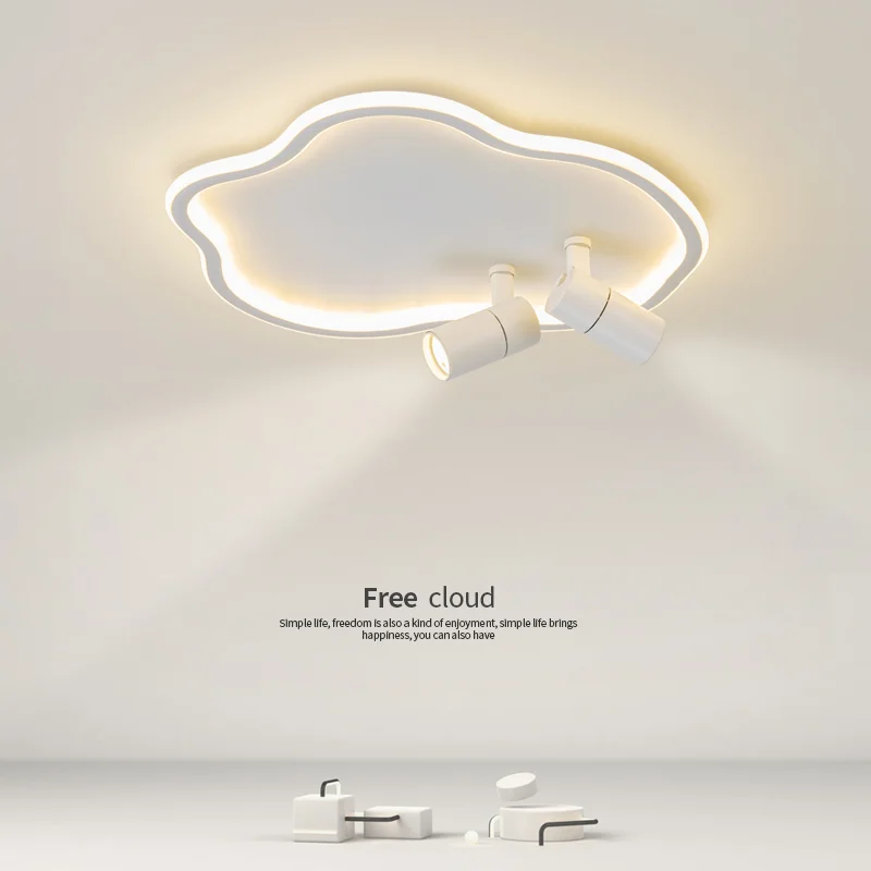 

LED Cloud Lace Ceiling Lamp With Spotlights For Bedroom Living Room Study Office Coffee Shop Apartment Decoration Light Lustre