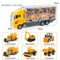big construction trucks set 164 scale toys mini diecast alloy car model engineering toys vehicles carrier truck gifts boys toys