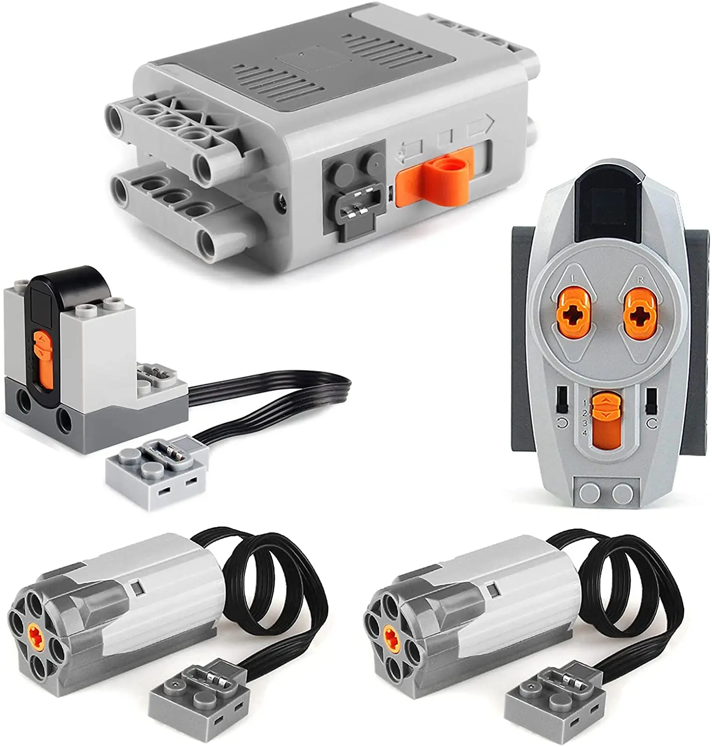 

PF Power Function Motorized Building Blocks Power Kit 2Motors,1Battery Box,1 RC,1Receiver,work with LOGO Bricks Programming Toy