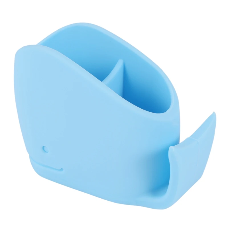

Whale Silicone Toothbrush Holder For Kids, Kids Bathroom Toothbrush, Toothpaste Storage Assistant. Blue