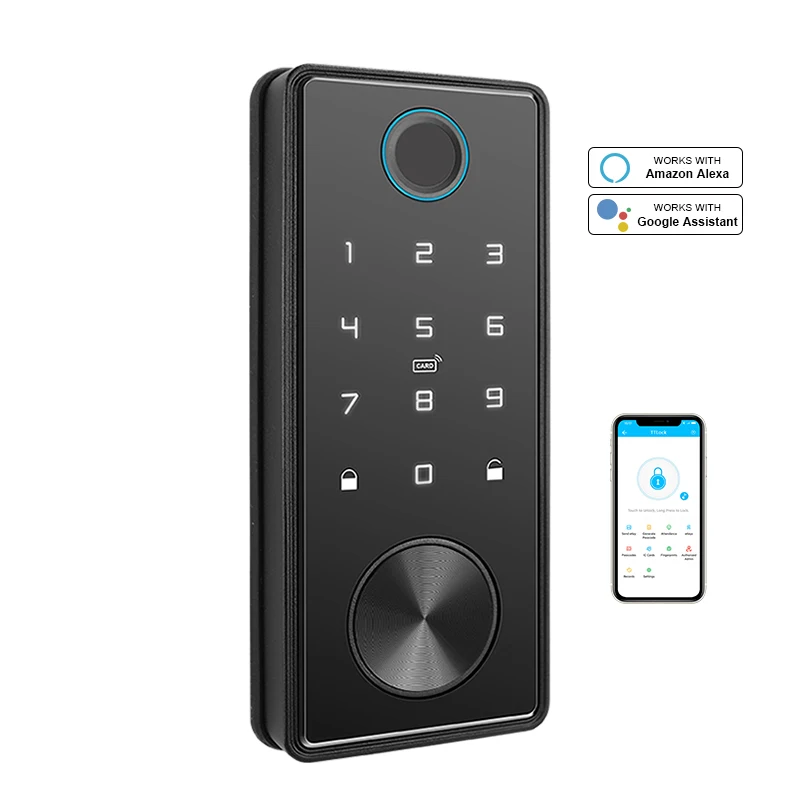 

Home Security Deadbolt Lock Set BLE WIFI TTlock APP Electronic Digital Fingerprint Keyless Smart Door Lock