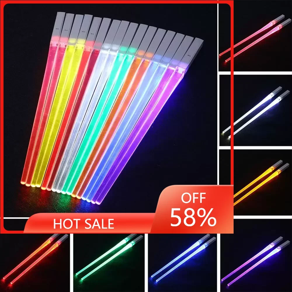 

2Pcs/Pair LED Luminous Chopsticks Light Up Chopsticks Led Durable Lightweight Kitchen Dinning Room Party Portable Safe Tableware