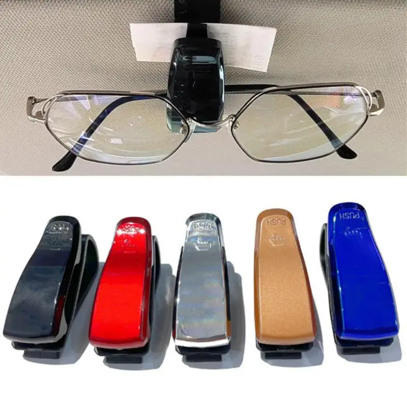 

Car Sun Visor Glasses Holder Auto Sunglasses Clip Card Ticket Bracket Rack Fastener Pen Case Eyeglasses Car Interior Accessories