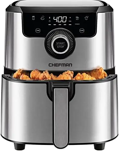 

Жаровня для здорового приготовления пищи, 4,5 Qt, удобная и с двойным контролем температуры, антипригарная нержавеющая сталь, безопасная для посудомоечной машины корзина, w/ 6
