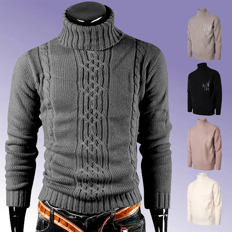 

Новинка Осень-зима мужской теплый свитер с длинным рукавом водолазка свитер мужской ретро вязаный пуловер свитер женский пуловер