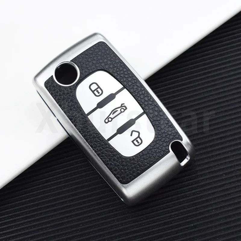 

2/3 кнопки из ТПУ, кожаный чехол для дистанционного ключа автомобиля, чехол-брелок для Peugeot 107 207 307 307S 308 407 607 для Citroen C2 C3 C4 C5 C6 C8