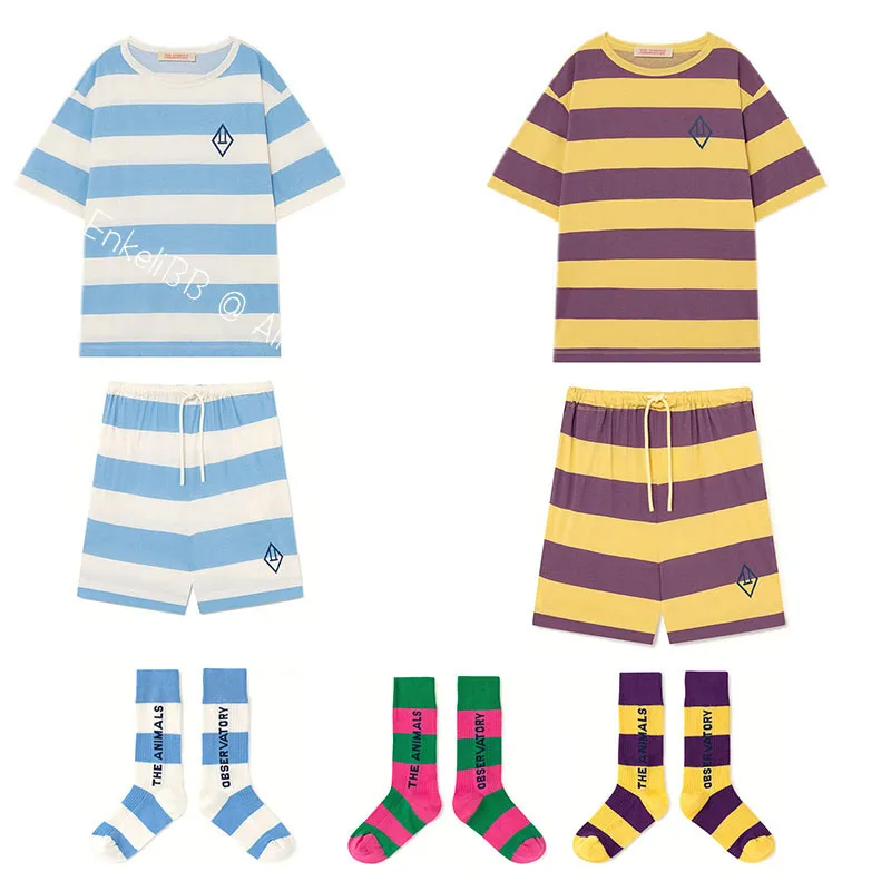 

EnkeliBB Super Fashion! Kids Brand Clothes For Summer Oversize Strip T-shirt Boy Girl Brand Tees Tshirts TAO Toddler Clothes