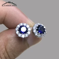 womens earrings chamomile dorea fashion geometry studs zirconia earrings cute blue stone minimalism piercing earrings for wife