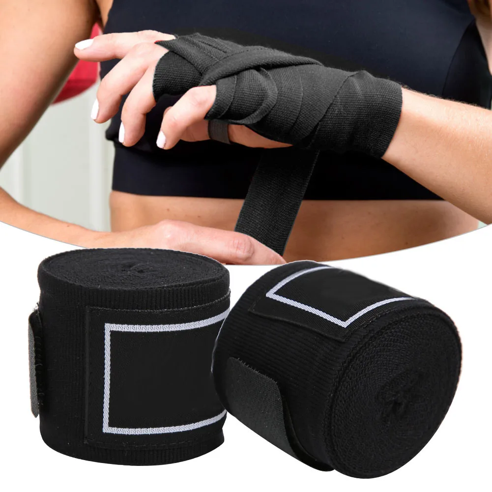 

1Pair Elastic Boxing Fixing Belt Sanda Muay Thai Handwraps Wrist Bandage Sport Cotton Strap Sweatabsorbent Protective Gear