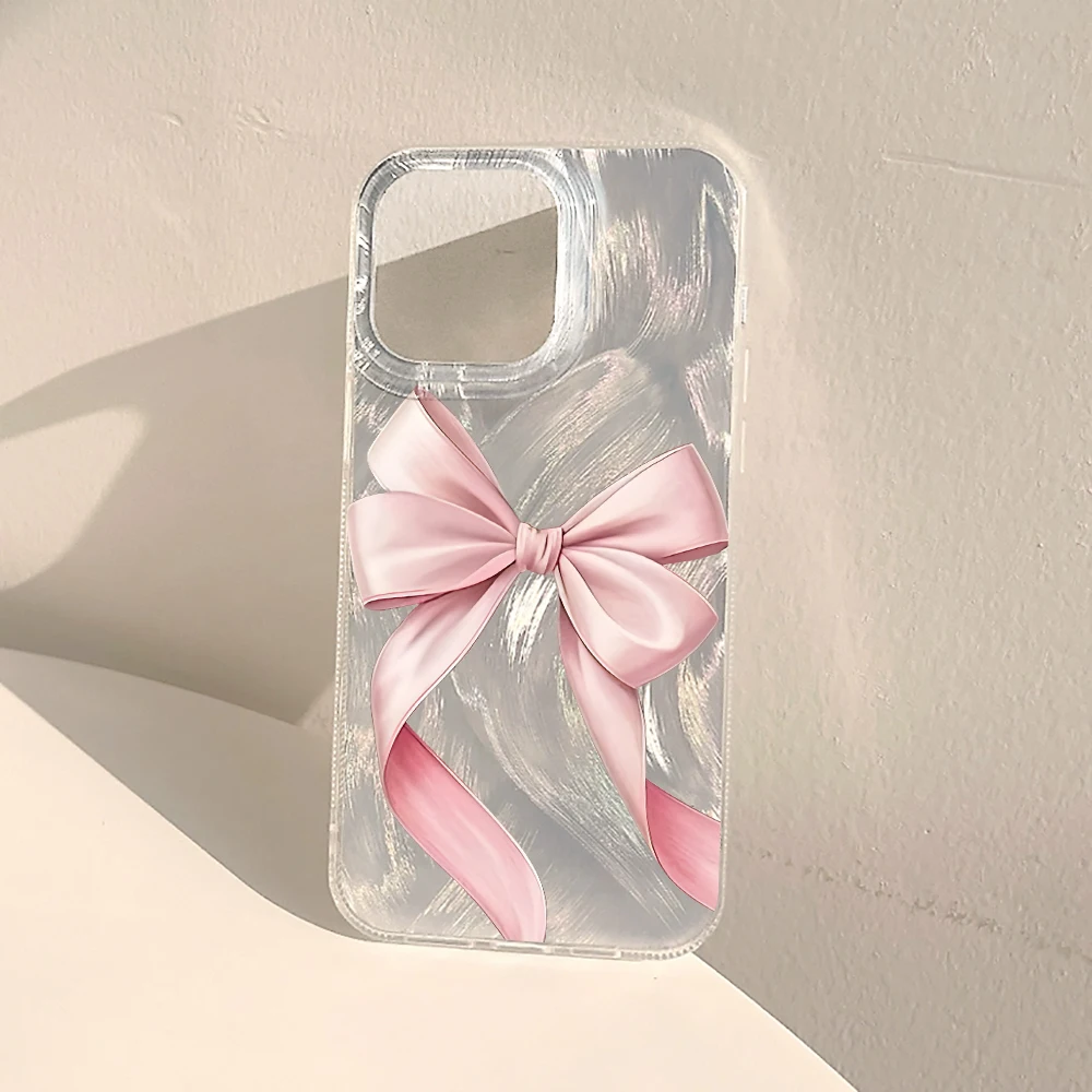Фото Чехол для телефона Giant Bow с 3D-текстурой перьев, матовый, для iPhone 17 Pro Max, 16, 15, 14 Pro, 13, 12, 11 Pro Max, 7, 8 Plus, XR, 16, 17E №2