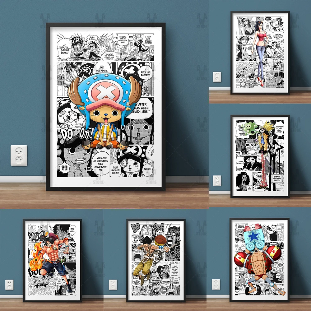 

Japanese Classical One Piece Anime Poster Print Comic Robin Chopper Luffy Canvas Painting Wall Art Living Room Home Decoration