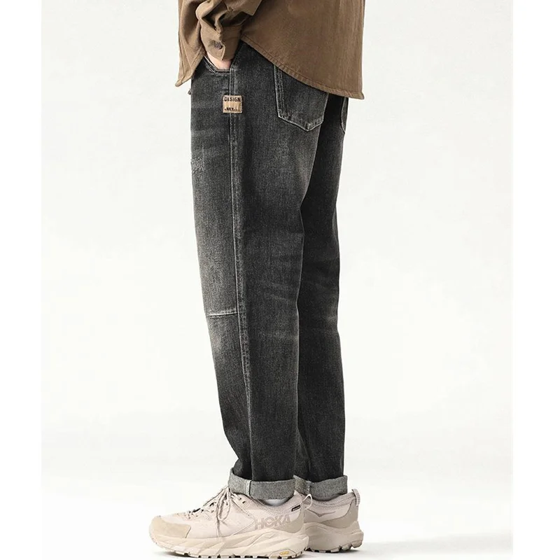 Men Clothing Straight Loose Cylinder Jeans Versatile Comfortable Black Harun Large Trousers Women 2022 Autumn and Winter New