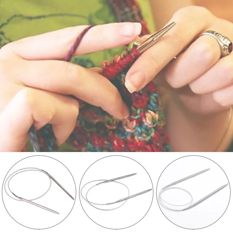 

Sweater knitting Needle Stainless Steel Ring Needle Weaving Circular Knitting Needlework Kits DIY Knitted Tool
