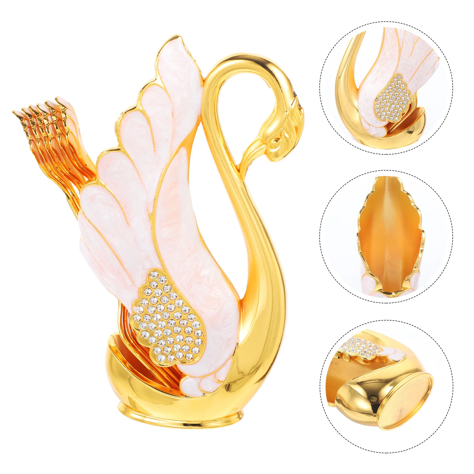 

Fork Spoon Forks Dessert Holder Cake Salad Spoons Cocktail Serving Swan Base Specialty Metal Tasting Seafood Drink Dinner Tea