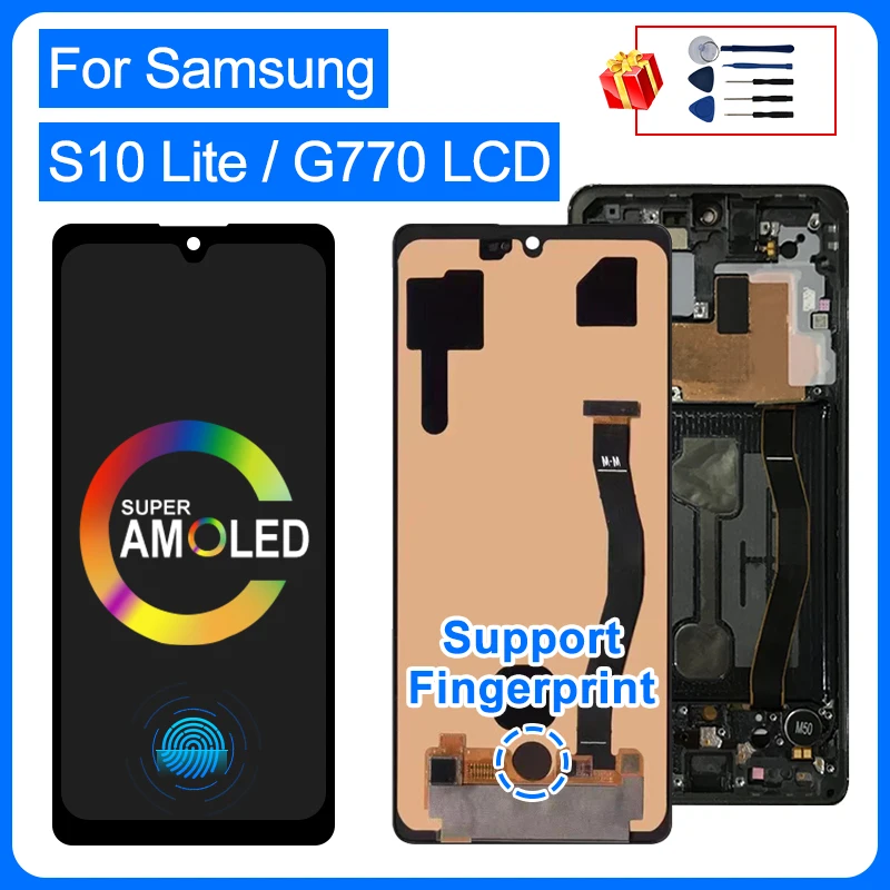 Супер AMOLED для Samsung S10 LITE LCD SM-G770F/DSM дисплей сенсорный экран дигитайзер Замена Galaxy