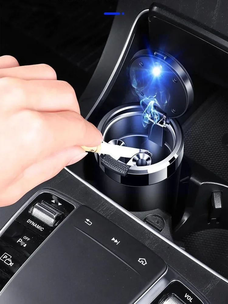 Портативная автомобильная пепельница со светодиодной подсветкой съемная для