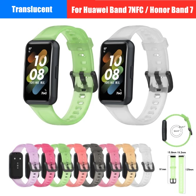 

Ремешок силиконовый прозрачный для смарт-часов Huawei Band 7NFC / Honor Band 7, спортивный браслет для Honor Band 7, аксессуары