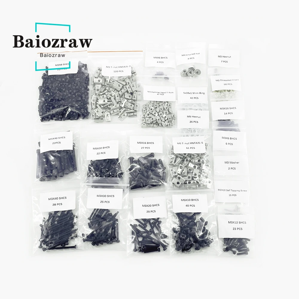 Baiozraw V2.4 R2 3D Printer Screws Full Kit DIY Project Fasteners Nuts For Voron 2.4 Parts on. -> Винты полного комплекта DIY-проекта 3D-принтера Baiozraw V2.4 R2 с гайками для деталей Voron 2.4.