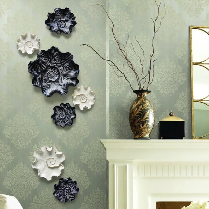 Европейский Креативный Лотос украшение для стены в виде листьев и рыбок