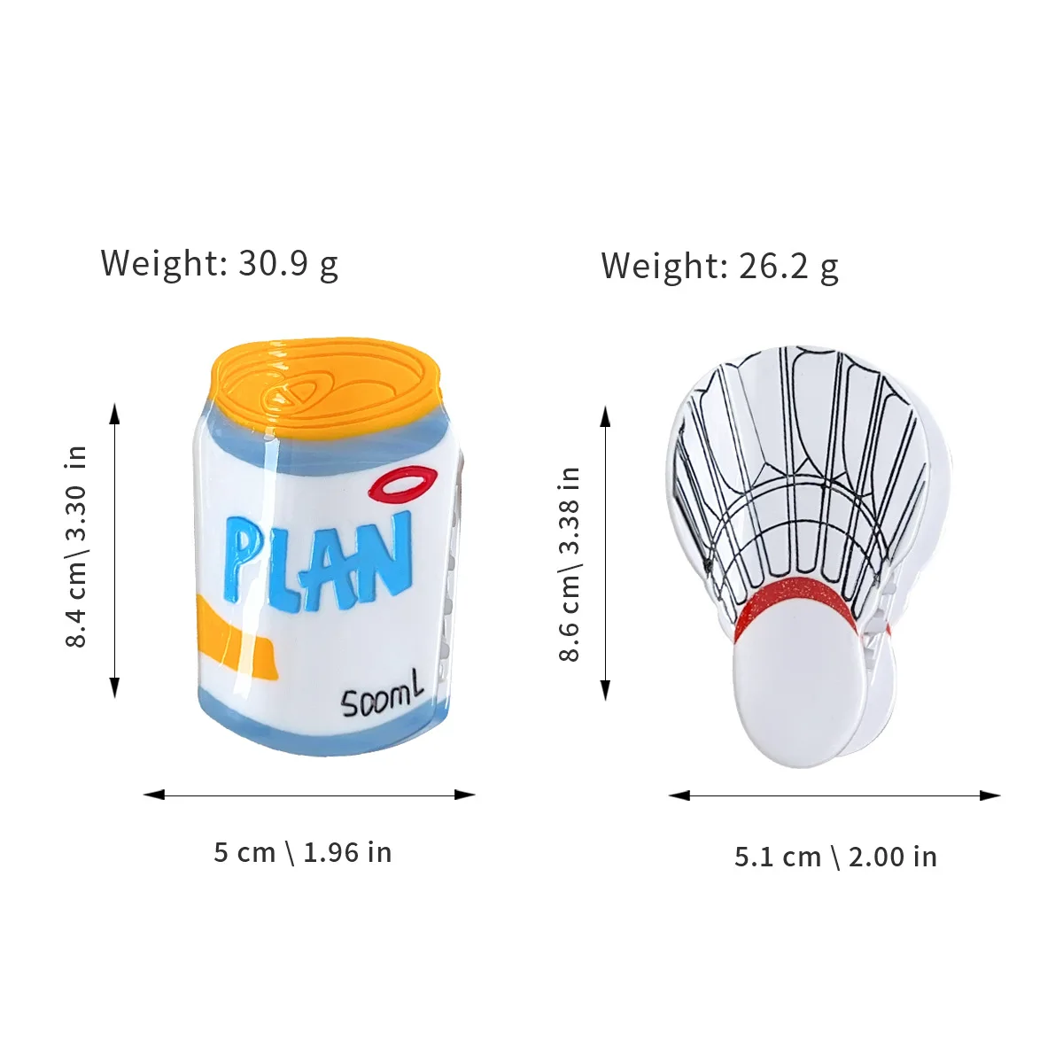BYL новые заколки для волос бадминтона и напитков ручной работы из ацетата