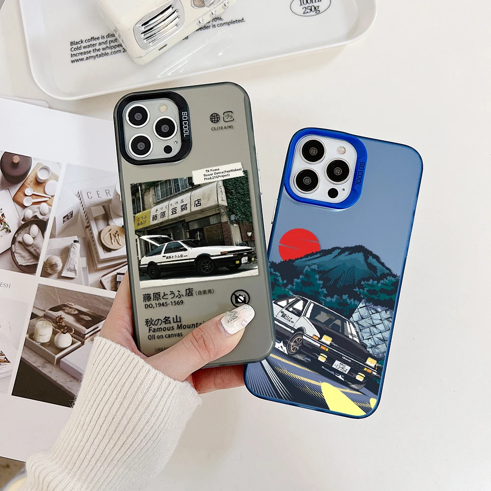

Japan Anime Initial D Phone Case for XiaoMi Mi 11 Lite 12T POCO X3 GT NFC F4 X5 5G Lens Creative Border Hard TPU PC Cover