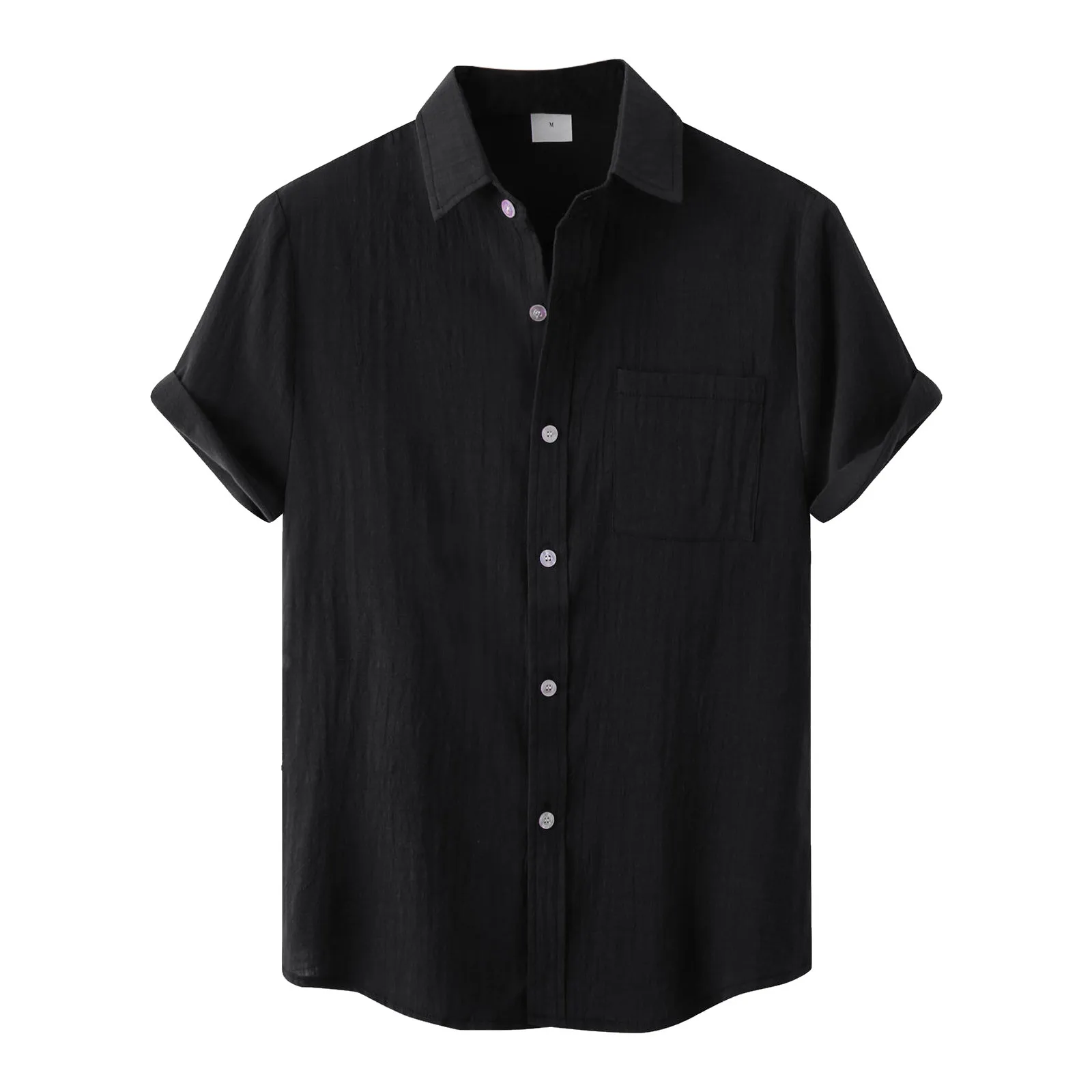 

Men Shirt Turn-Down Collar Overshirt Blouse Solid Color Minimalism Cardigan Undies Business Leisure Single Breasted Shirt Camisa