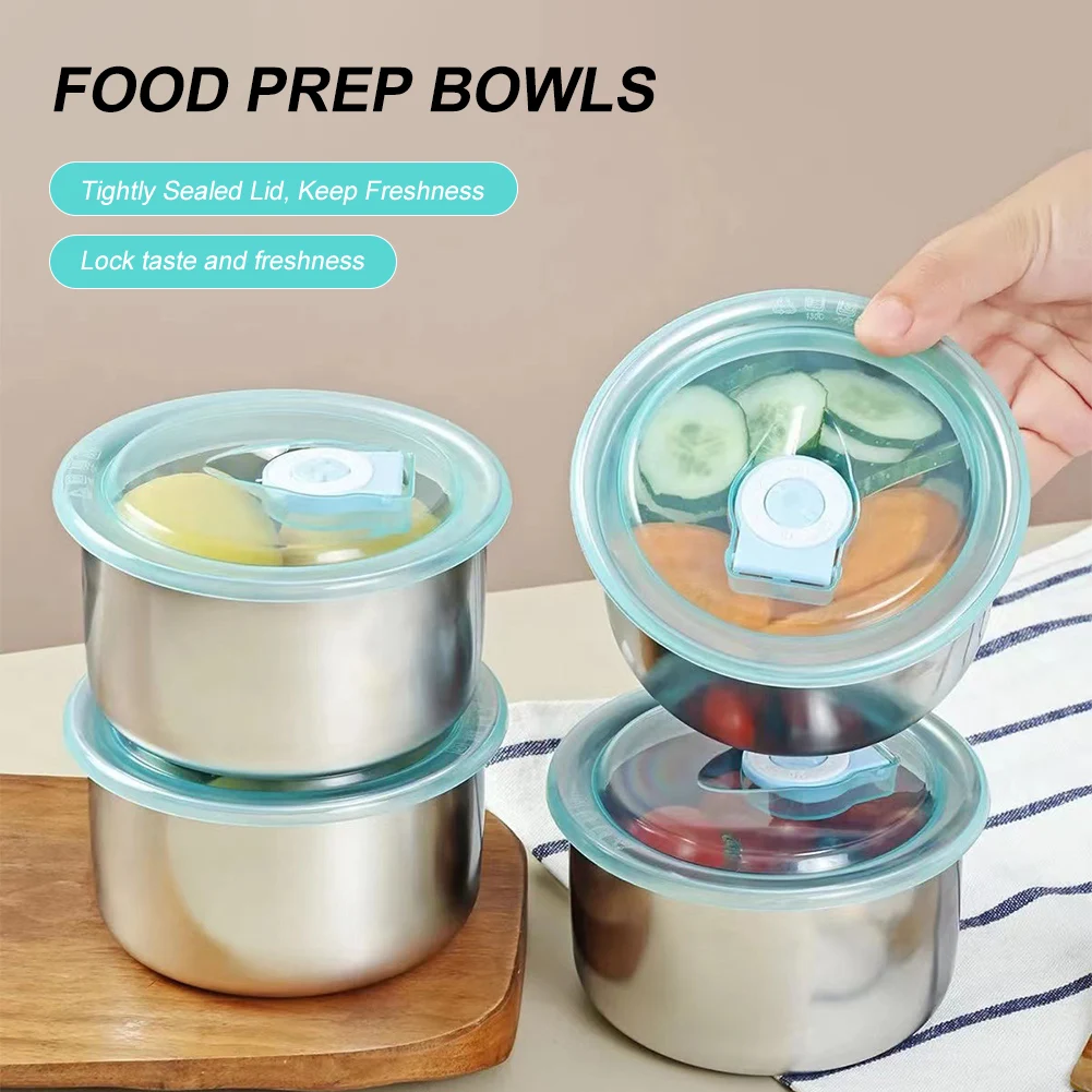 

1PCS Kitchen Food Storage Bowl Reusable Large Capacity Stainless Steel Food Container With Lid Home Kicthen Storage Tools