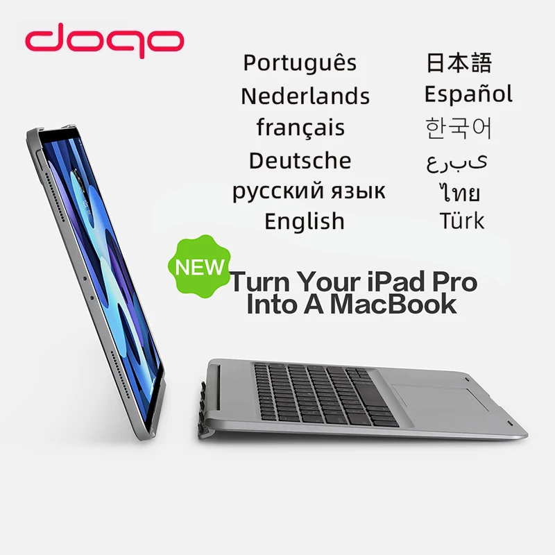 

DOQO Wireless Magic Detachable Trackpad Backlight Keyboard Case For iPad Pro 12.9 11 2021 2020 2018 Air 4th Gen 10.9 Air 3 10.5