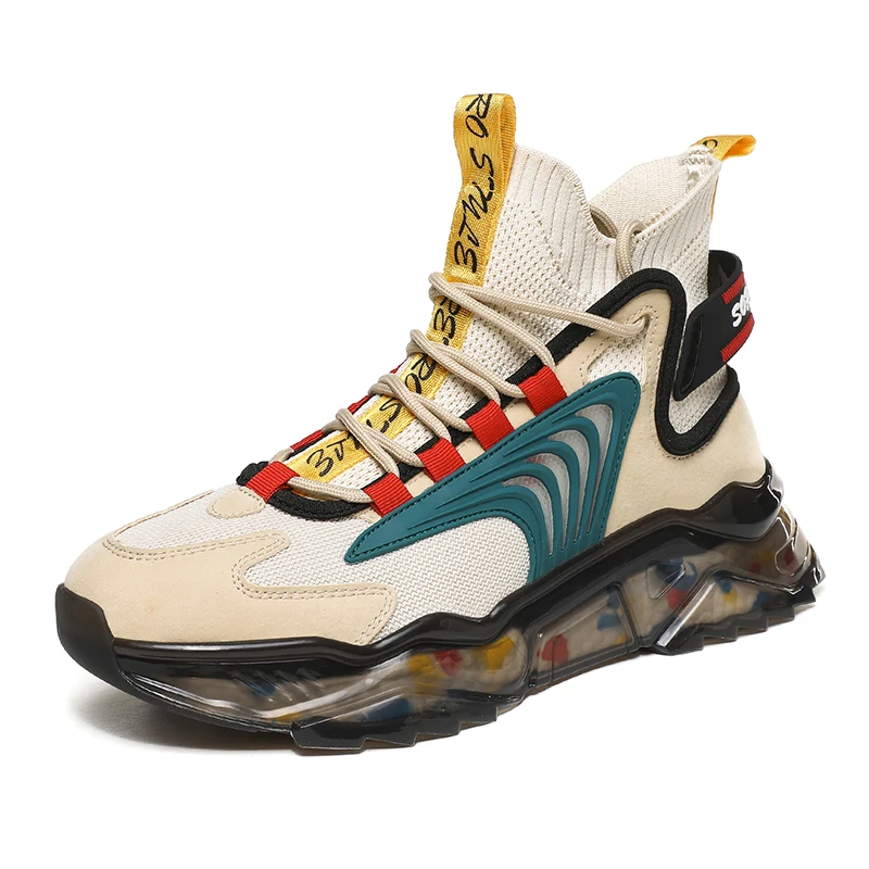 

2022 new Men Sneakers Spring Breathable Running Shoes for Men Graffiti Sport Shoes High-top Mesh Walking Jogging Shoes