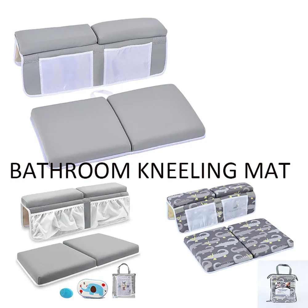 

Baby Bath Kneeler and Elbow Rest Pad Set - Bathtub Kneeler Pad with Bath Toys Organizer Relieve your Knees and Elbows