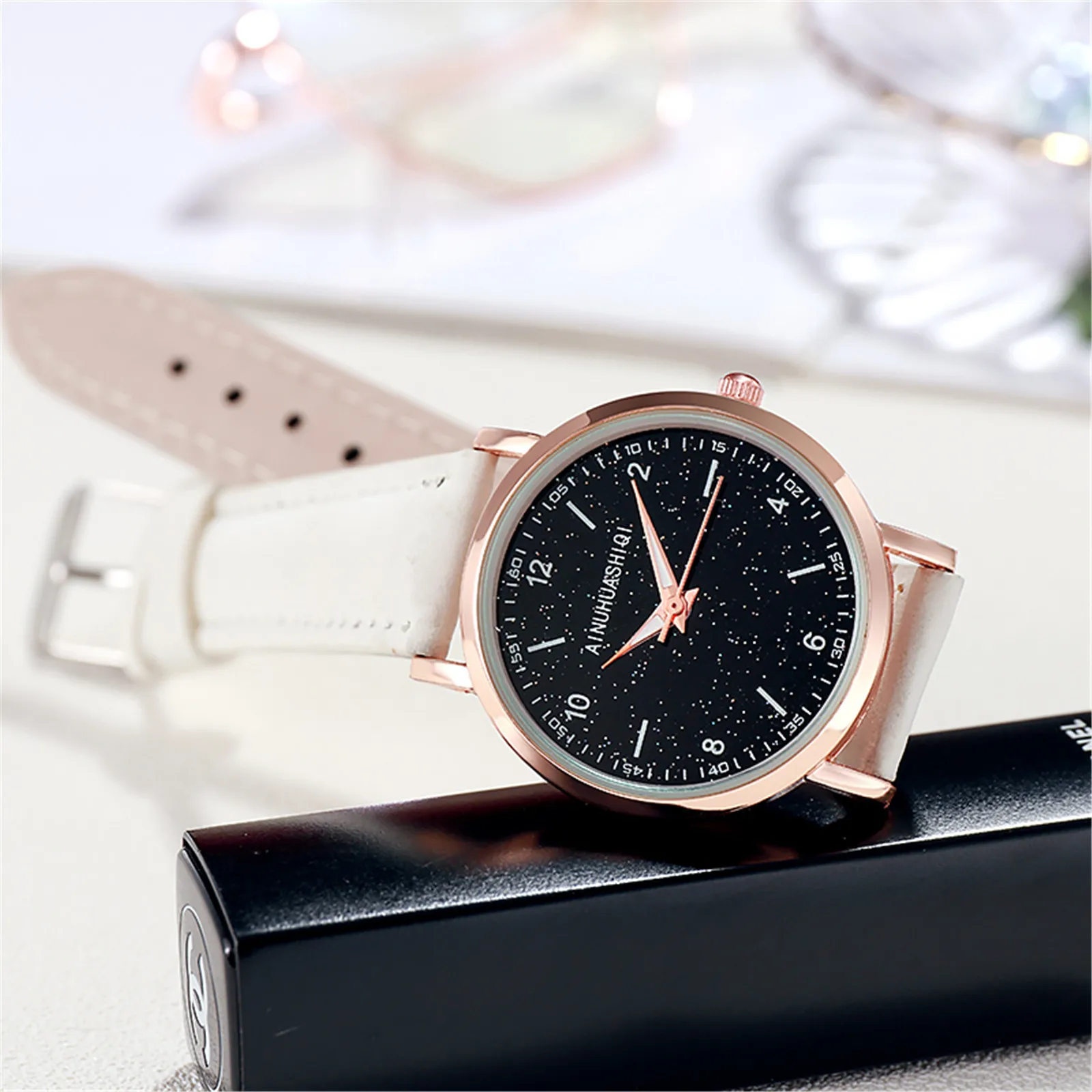 

Casual Belt Popular With Stars Fashion Net Wild Decoration Watch Women Women's Watch Wide Watch Band Thin Watches for Women