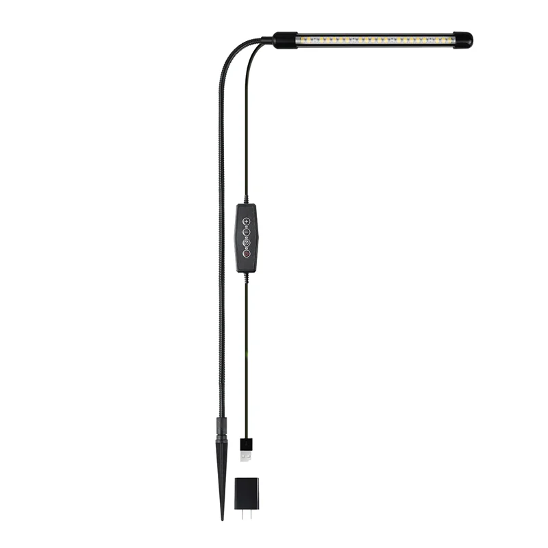 For Indoor Plants Growing, 6000k Full Spectrum Gooseneck Plant Lamp For Seedings Succulents Plants Us