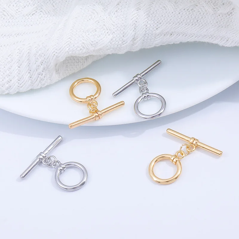 

3Sets Brass Gold Plated OT Clasps Heart Round Toggle Clasp Connector Buckle for DIY Bracelet Necklace Jewelry Making Accessories