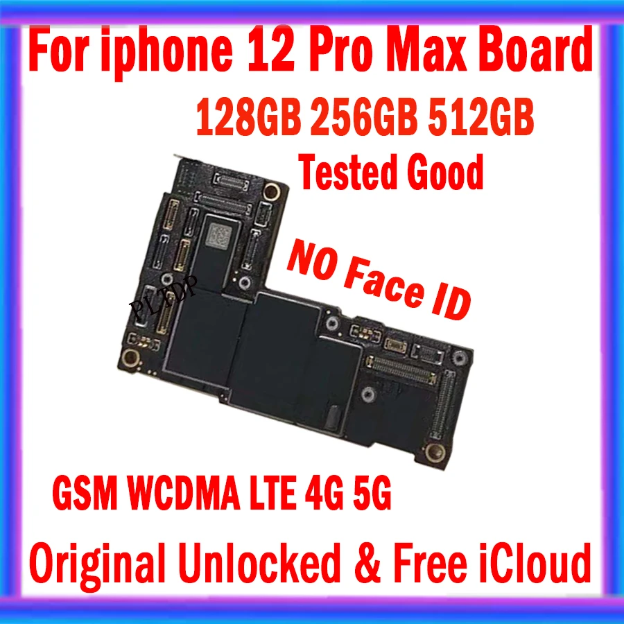 

Free icloud For iphone 12 Pro max Motherboard 128GB 256GB Original Unlocked With/No Face Logic Boards Support OS Update Plate