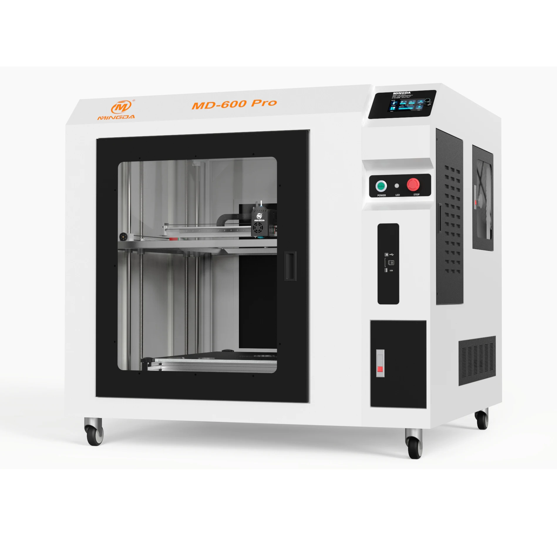 

Mingda latest Nylon 12 PA-GF Auto bed Leveling Fast printing 200mm/s big extruder industrial size fused deposition 3d printer