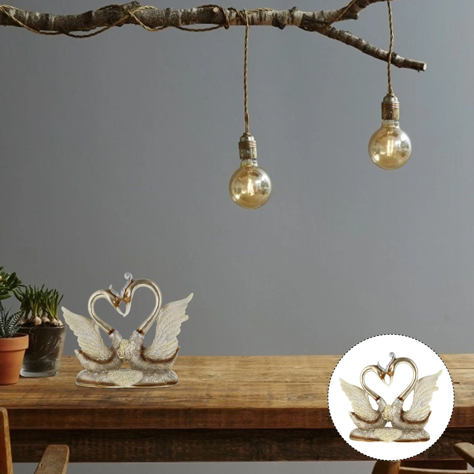 

Romantic Swan Figurine Desktop Ornament Exquisite Swan Decor Desktop Decor Home Adornment Swan Figurine