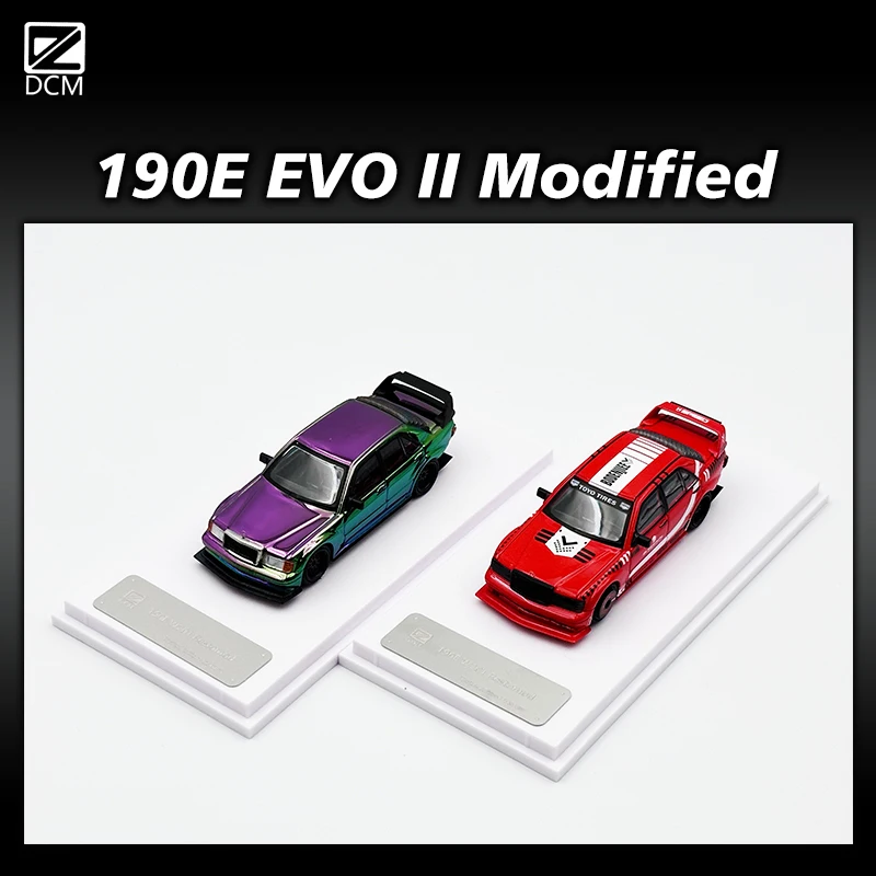 DCM 1:64 190E W201 EVO II Модифицированная красная Гальваническая литья под давлением