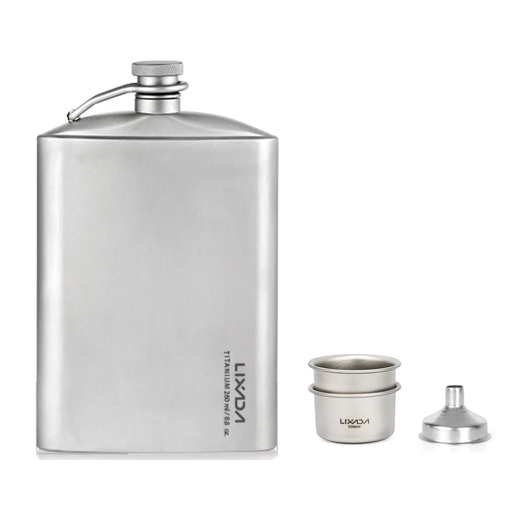 

Titanium Hip Flask Leakproof Titanium Outdoor Camping Flask Alcohol Whisky Wine Flask for Backpacking Fishing Picnic Hiking