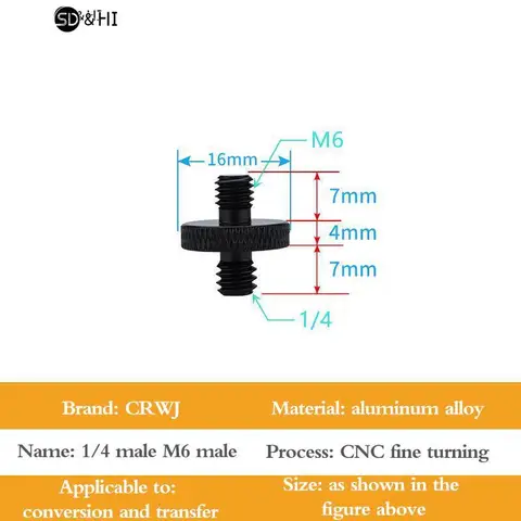 SD&HI Адаптер для штатива 1/4" на M4-M10