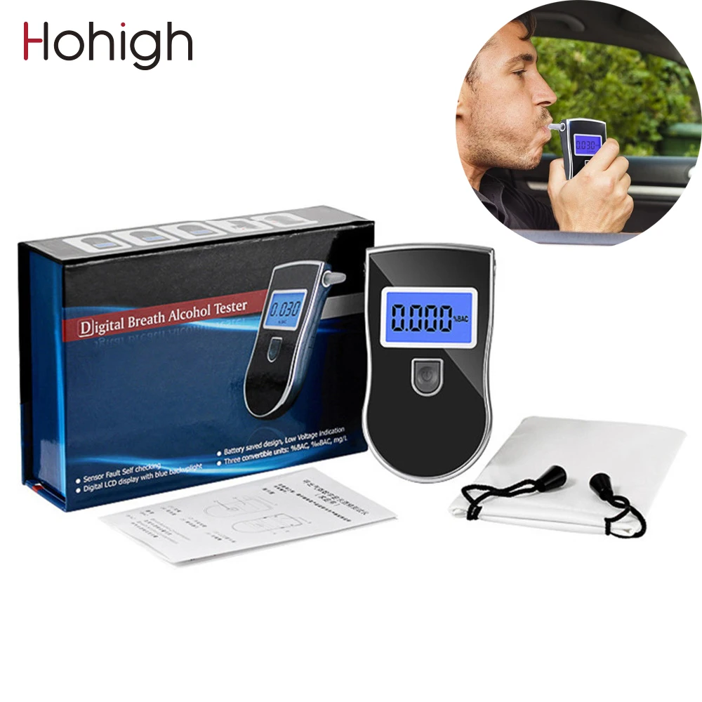 

Digital Breath Alcohol Tester Car Breathalyzer Portable Alcohol Meter Wine Alcohol Test Blowing Drunk Driving Tester AT818