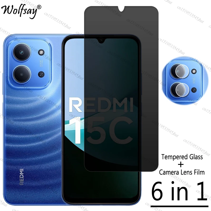 Фото Защитная пленка для экрана Xiaomi Redmi 15C, противошпионское закаленное стекло для Redmi 15C, стекло камеры для Redmi 15C, стекло 6,9 дюйма №1