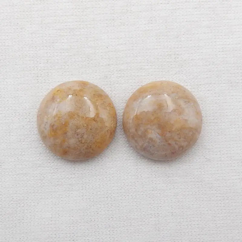 

Semiprecious Natural Stone Indonesian Coral Fashion Cabochon Pair 16x5mm 4.2g