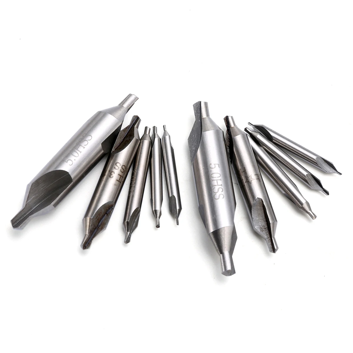 

10pcs High Speed Steel Center Drills 60 Degree Combined Countersink Bits Professional Drill Bit Set Power Tool Replacement Parts