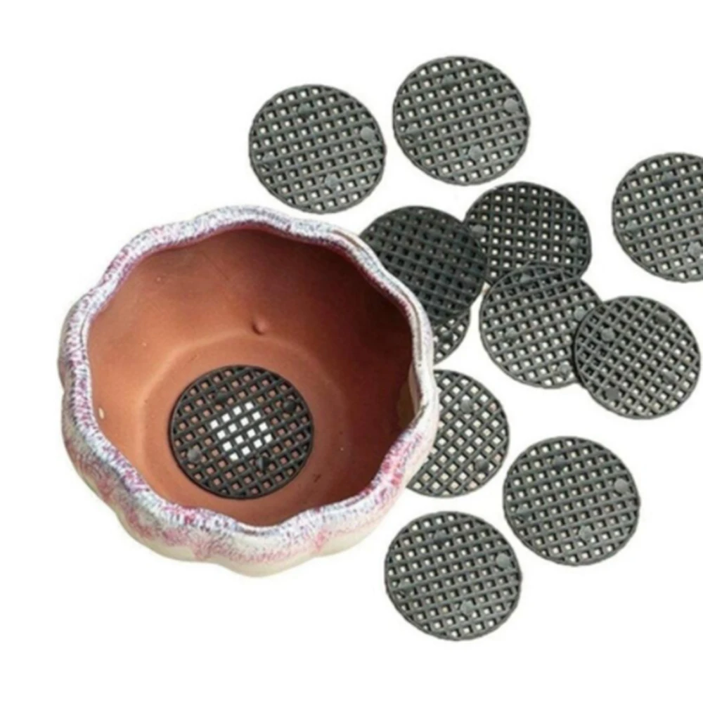 

50Pcs/Pack Outdoor Flowerpot Mesh Mat Round Garden Drainage Mesh Screen To Prevent Soil Loss Bonsai Pads