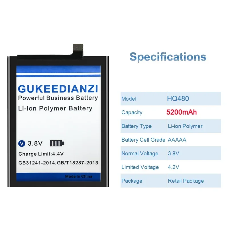Сменный аккумулятор GUKEEDIANZI большой емкости HQ480 5200 мАч для Nokia 8.3 5G TA-1243 TA-1251