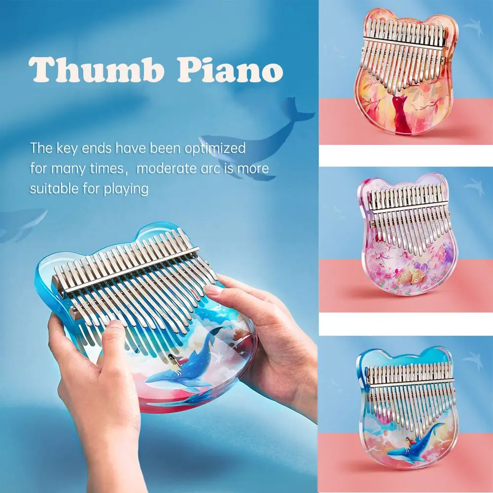 

Mini Nice Sound Finger Keyboard Musical Instrument Thumb Piano Bear Ear 17/21Keys Kalimba
